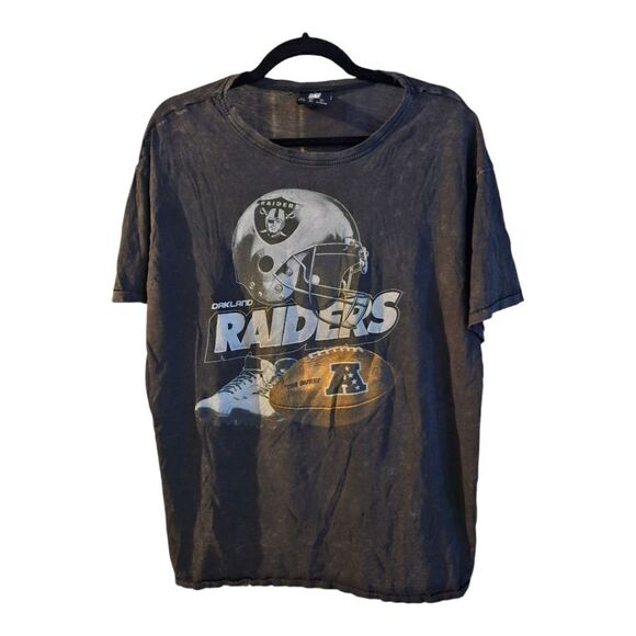 VTG OAKLAND RAIDERS NFL Team Apparel Distressed T-Shirt - Size Large - Picture 1 of 6